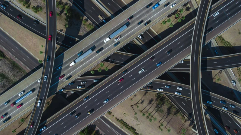 Autostrada - rzut z lotu ptaka.